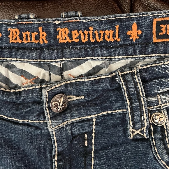 Rock Revival Dark Blue Denim with White Stitching - Picture 13 of 15